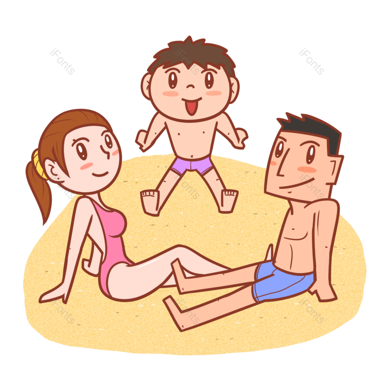 夏至图片,卡通元素,夏天PNG,卡通人物免抠素材